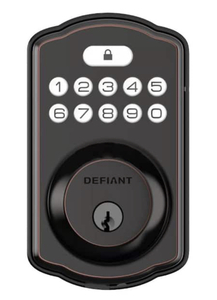 lot 78 image: DEFIANT Single Cylinder Castle Electronic Keypad Deadbolt Aged Bronze
