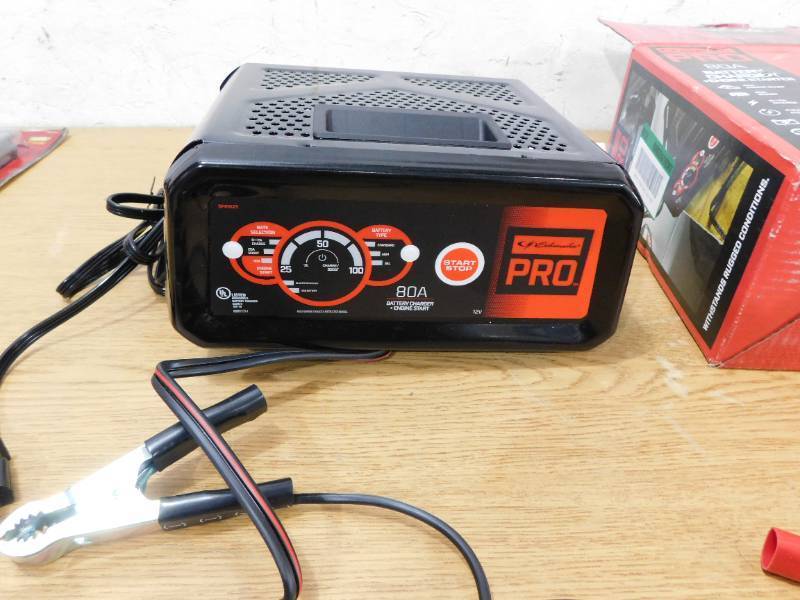 lot 64 image: Schumacher Electric  Schumacher Pro Automotive 12-Volt Battery Charger and 80-Amp Engine Starter with Maintainer and Boost Mode