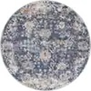 lot 57 image: Unique Loom Portland Central Blue 3 ft. x 3 ft. Round Area Rug