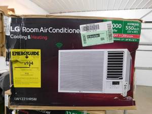 lot 28 image: LG  12,000 BTU 230208-Volt Window Air Conditioner LW1221HRSM Cools 550 Sq. Ft. with Cool and Heat, Wi-Fi Enabled