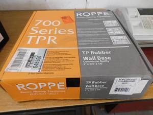 lot 48 image: ROPPE 700 Series Brown 4 in. x 18 in. x 120 ft. Thermoplastic Rubber Wall Cove Base Coil