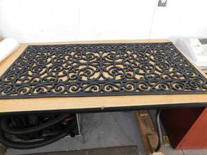 lot 51 image: TrafficMaster Rubber 24 in. x 48 in. Wrought Iron Door Mat