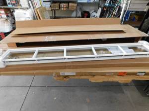 lot 73 image: ODL 5-Lites Glass with External Grilles 8 in. x 64 in. x 1 in. Full Sidelite with White Frame Replacement Glass Panel