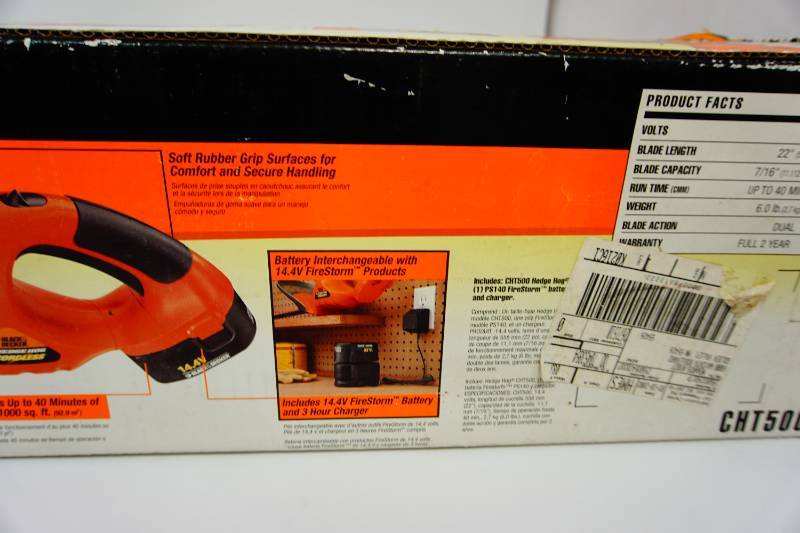 REPLACEMENT BATTERY FOR BLACK & DECKER CHT500 14.4V HEDGE TRIMMER CORDLESS  TOOL