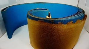 lot 7 image: (5) Resin Bond Zirconia Alumina Polyester Cloth 14 x 80 36 Grit Sanding Belts J DI