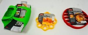lot 11 image: OXO SoftWorks Silicone Pressure Cooker Egg Rack Trivet 9 Eggs, Pressure Cooker Basket Steamer and Roasting Rack