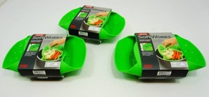 lot 14 image: (3) OXO Good Grips Silicone Pressure Cooker Basket Steamer Green Vegetables NEW