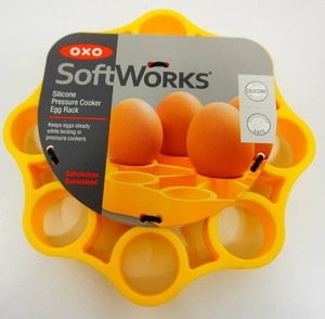 lot 12 image: OXO SoftWorks Silicone Pressure Cooker Egg Rack Trivet 9 Eggs, Pressure Cooker Basket Steamer and Roasting Rack