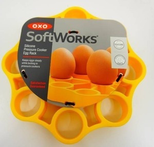 lot 13 image: OXO SoftWorks Silicone Pressure Cooker Egg Rack Trivet 9 Eggs, Pressure Cooker Basket Steamer and Roasting Rack
