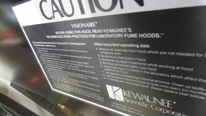 lot 19 image: Kewaunee Scientific Corporation Laboratory Fume Hood