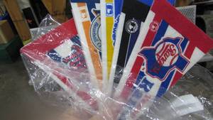 lot 27 image: Spinning Wheel With Baseball Team Pennants
