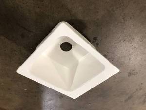 lot 17 image: MUSTEE 17 in. x 20 in. Fiberglass Self-Rimming Utility Sink in White   Customer Returns See Pictures