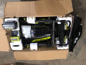 lot 22 image: RYOBI  40V HP Brushless 20 in. Cordless Electric Battery Walk Behind Self-Propelled Mower with 6.0 Ah Battery and Charger Customer Returns See Pictures
