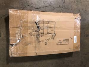 lot 38 image: Blue Metal Foldable Platform Truck with 1320lb Weight Capacity and 360 Degree Swivel Wheels Customer Returns See Pictures
