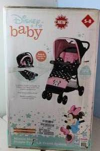 lot 1 image: NEW - DISNEY BABY MINNIE MOUSE SIMPLE FOLD LX TRAVEL SYSTEM STROLLER CAR SEAT 884392948948 MSRP $179.99