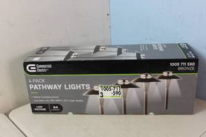 lot 5 image: NEW - Commercial Electric Jasper Low Voltage Bronze Path Light (4-Pack) MSRP $124.00