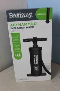 lot 26 image: NEW - Bestway Black Manual Air Hammer Double Action Inflation Deflation Pump