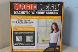 lot 89 image: NEW - Magic Mesh Magnetic Replacement Window Screen Fiberglass 1 pk