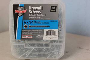 lot 95 image: NEW - Pro-Twist #6 x 1-14 in. Phillips Bugle-Head Self-Drilling Screws (5 lbs.Pack) 764666711327 MSRP $38.98