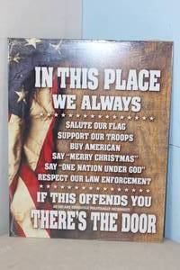lot 112 image: NEW - Metal Sign Wall Art 16 x 12 Factory Sealed