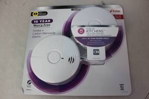 lot 24 image: NEW - Kidde 10 Year Worry-Free Sealed Battery Combination Smoke and Carbon Monoxide Detector with Photoelectric Sensor (2-Pack) MSRP $74.88 047871268573