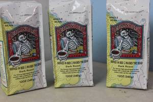 lot 163 image: 3 X 12oz bags of Ravens Brew Gourmet Coffee Deadmans Reach Whole Bean Dark Roast Best Buy 1182023
