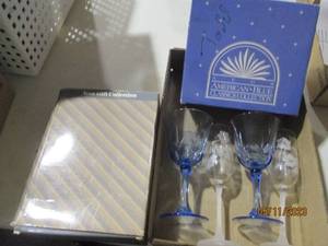 lot 449 image: Decorative Avon glass stemware...