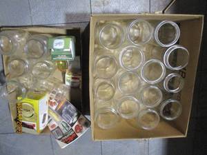 lot 469 image: lot of assorted canning jars and ac...