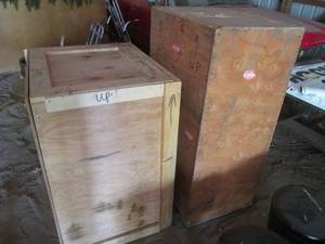 lot 159 image: 2 Wood SHIPPING Crates - 41 x 32 x 27 and 5...