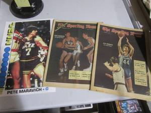 lot 196 image: Vintage Pete Maravich Poster and Ma...