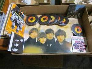 lot 228 image: Beatles themed tin signs, coasters plus