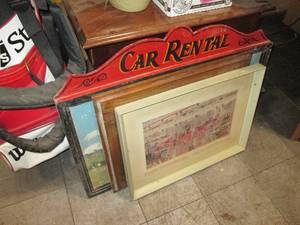 lot 244 image: Vintage wood car themed pictures