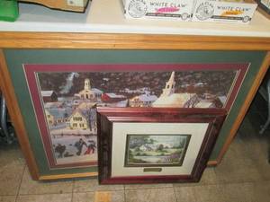 lot 245 image: Countryside themed framed and matted prints