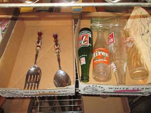 lot 249 image: Vintage glass soda bottles and cele...