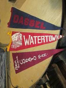 lot 254 image: Vintage High School sports pennants...