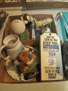 lot 265 image: Golf themed gift set and wall decor...