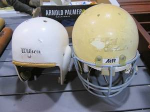 lot 298 image: Pair of Vintage football helmets fr...