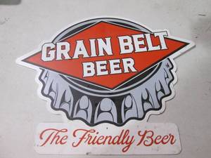 lot 315 image: Tin Grain Belt Beer sign...