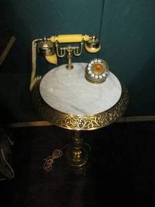 lot 325 image: Antique rotary telephone with side-...