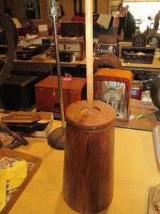 lot 345 image: Vintage Wood butter churn...