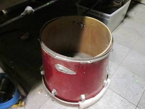 lot 498 image: RED TRIXON CONE SHAPED BASS DRUM