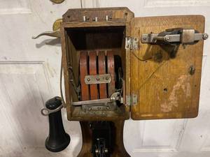 lot 09 image: America Bell Telephone company country store wall telephone tandem wall phone (hard to find)