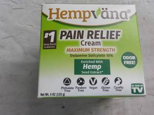 lot 33 image: Hempvana Pain Relief Cream 4 oz...