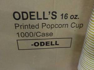 lot 160 image: Case of 1000 Odells 16 oz Popcorn ...
