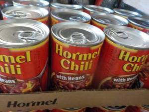 lot 236 image: 12 Pack Hormel Chili with Beans...