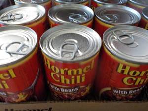 lot 238 image: 12 Pack Hormel Chili with Beans...