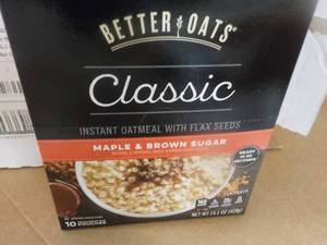 lot 256 image: 6 boxes 10 Pouches Each Better Oats...