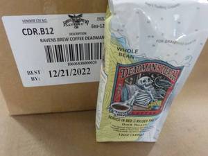 lot 302 image: 6 - 12 oz Bags Whole Bean Deadmans...