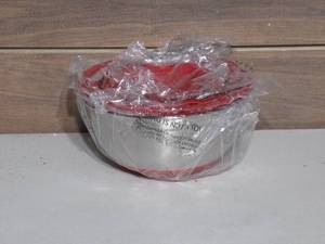 lot 34 image: 8-Piece Steel Bowl Set with Silicone Base