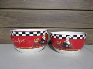 lot 55 image: Set of 2 Bicycle Chef Mixing Bowls